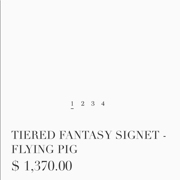 Ultra Rare 14k ROSE Gold Retrouvai Tiered Signet Ring! Flying pig, Sz 7.5, $1370 - Picture 10 of 10